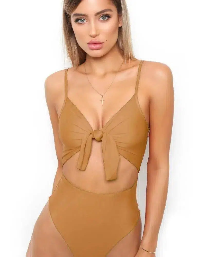 fahsion swimwear women swimsuit bikini jumpsuit-8087yellow-2