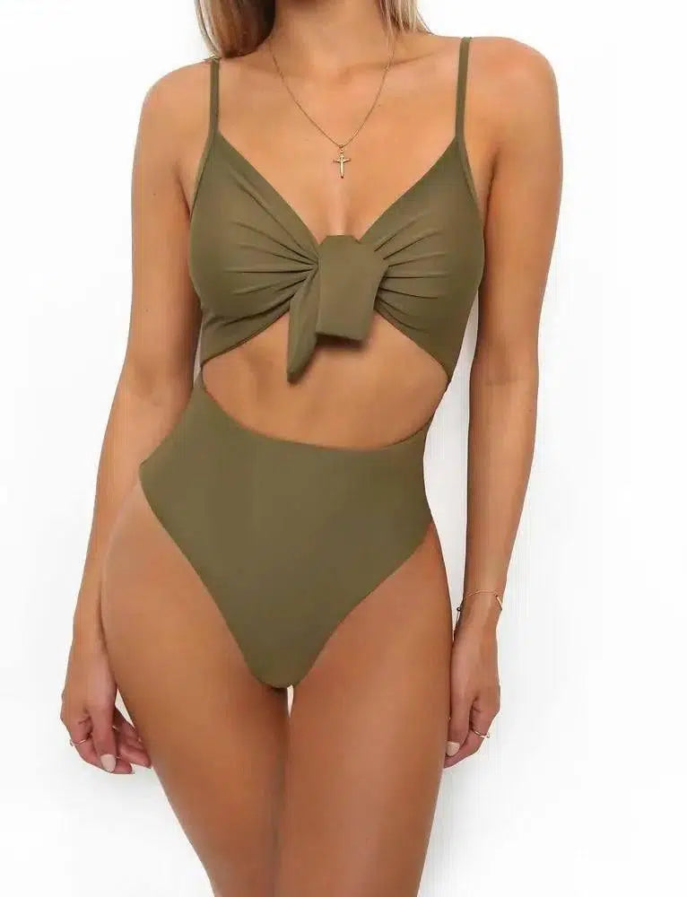 fahsion swimwear women swimsuit bikini jumpsuit-8087armygreen-3