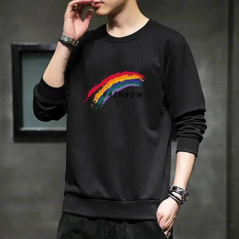 Fashion Casual Round Neck Long Sleeve Sweater-Black-2
