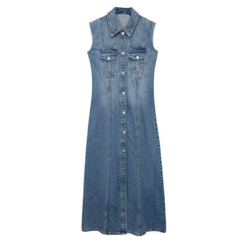 Lovebirds Denim Dress - Effortless Style-blue-2