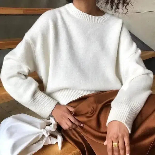 For Sweater Women Sweaters Wool Jumper Basic Korean Fashion-Beige-9