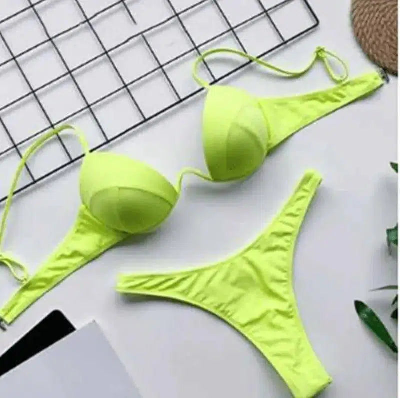 Gle Swimwear Bathing Suit Women Swimsuit-Yellow-2