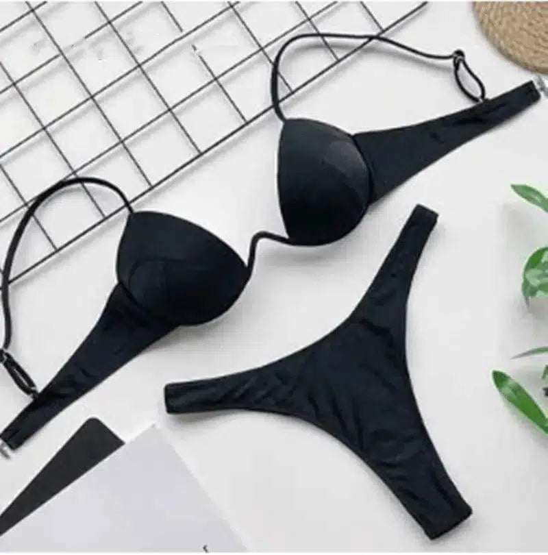 Gle Swimwear Bathing Suit Women Swimsuit-Black-4