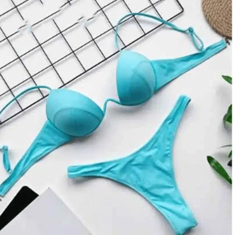 Gle Swimwear Bathing Suit Women Swimsuit-LightBlue-7
