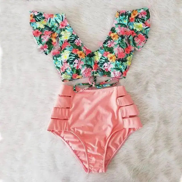 High waist bikini 2-piece set-NA19508G1-20