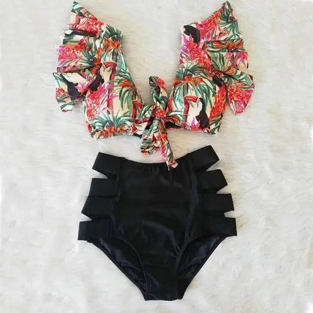 High waist bikini 2-piece set-NA19508D1-22