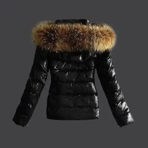 Imitation raccoon fur collar down coat-2