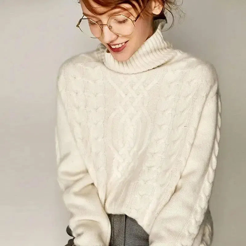 Jiugongge Knitted Bottoming Sweater Sweater Coat-White-11