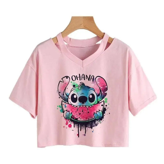 Kawaii Stitch Crop Top-59230-1