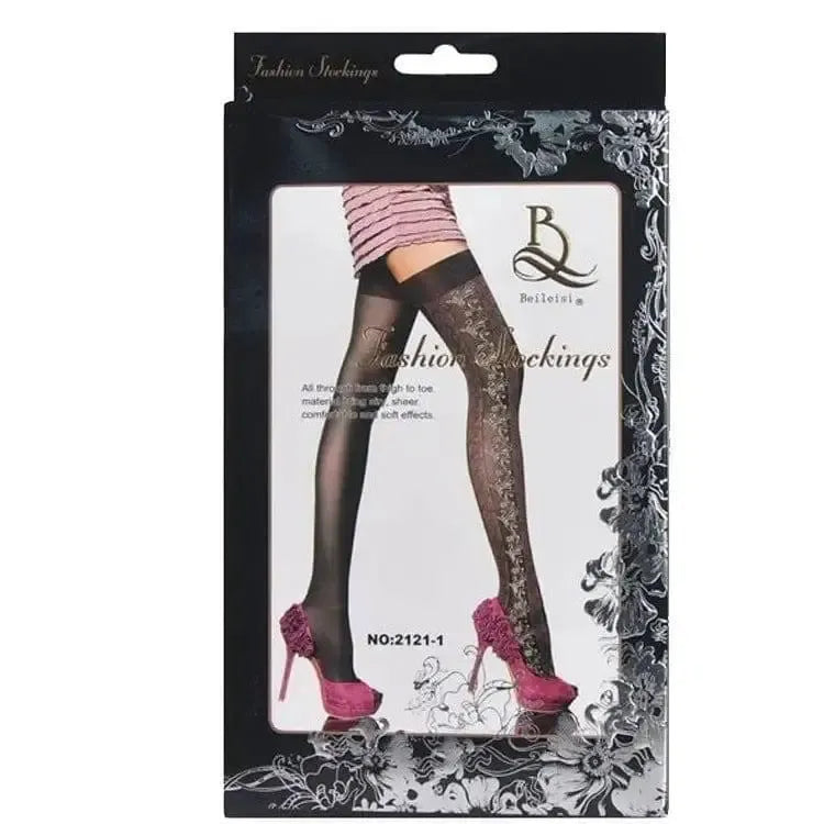 Lace Side Stockings Jacquard Socks Stockings Socks-5