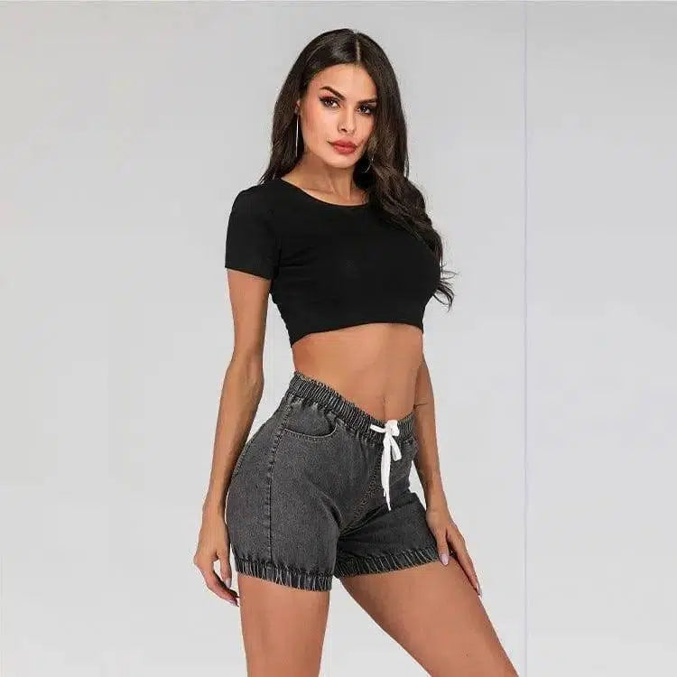 Lantern jeans-ShortsGray-65