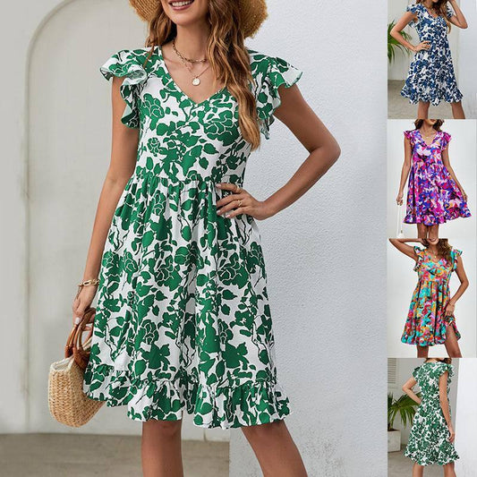 Chic Green and White Dress for Summer-1