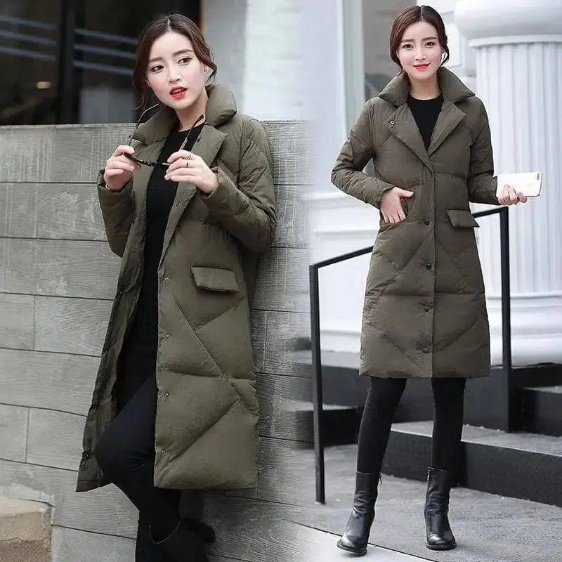 Lightweight down collar cotton jacket suit tide-ArmyGreen-2