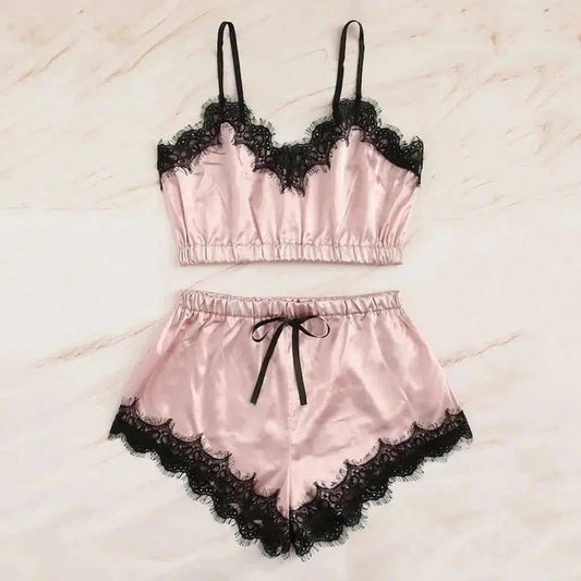 Lingerie Bra Set Women's Sleepwear Sleeveless Strap-1