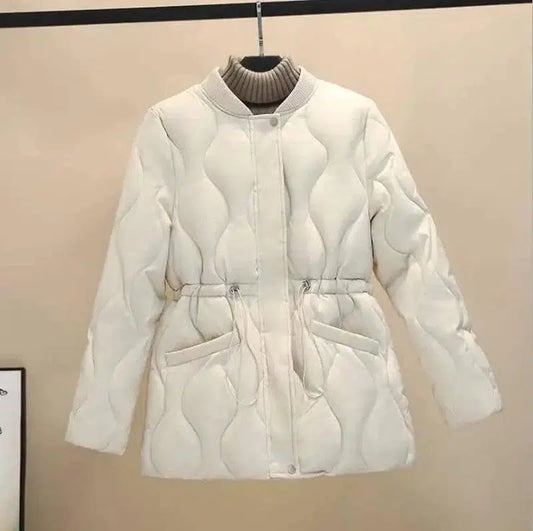 Loose Waist Thickened Padded Winter Clothes-Beige-1