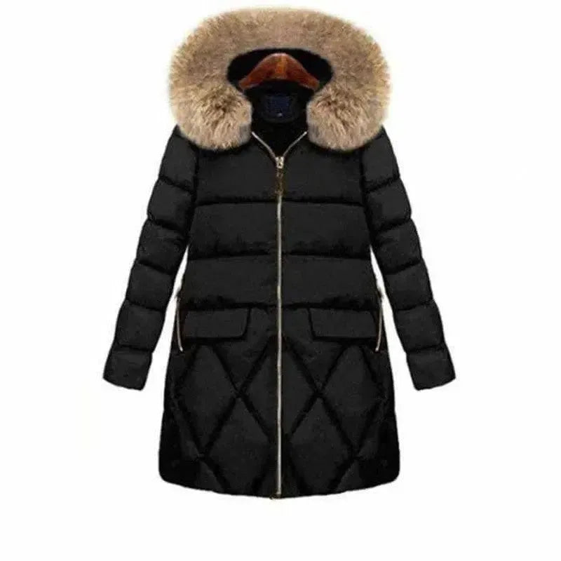 Faux Fur Hood Quilted Coat