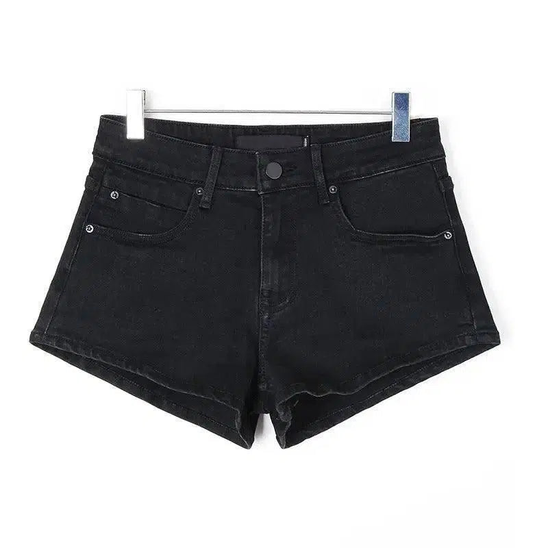 Black Denim Shorts For Women Celebrity Same Style-7