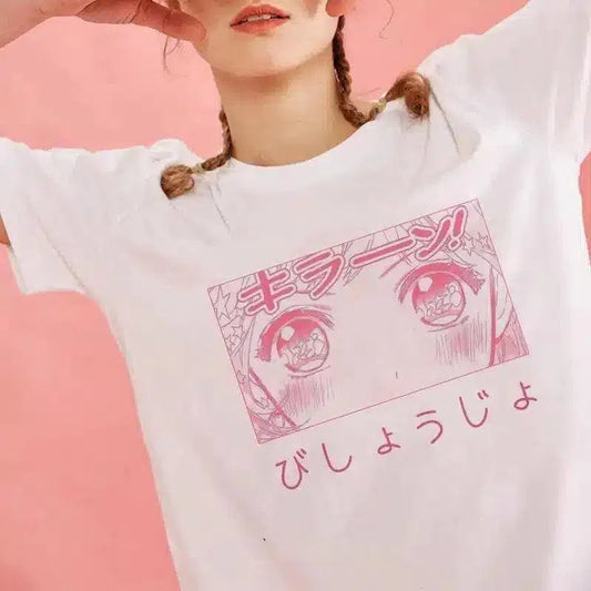 Graphic Tee with Manga Design-1