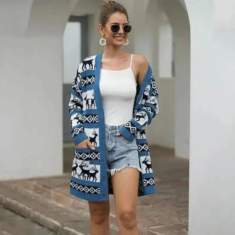 Stylish Elk Cardigan for Every Season-1