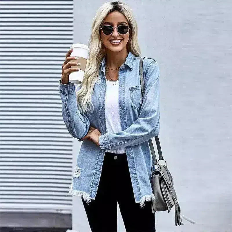 Women's Casual Denim Jacket-1