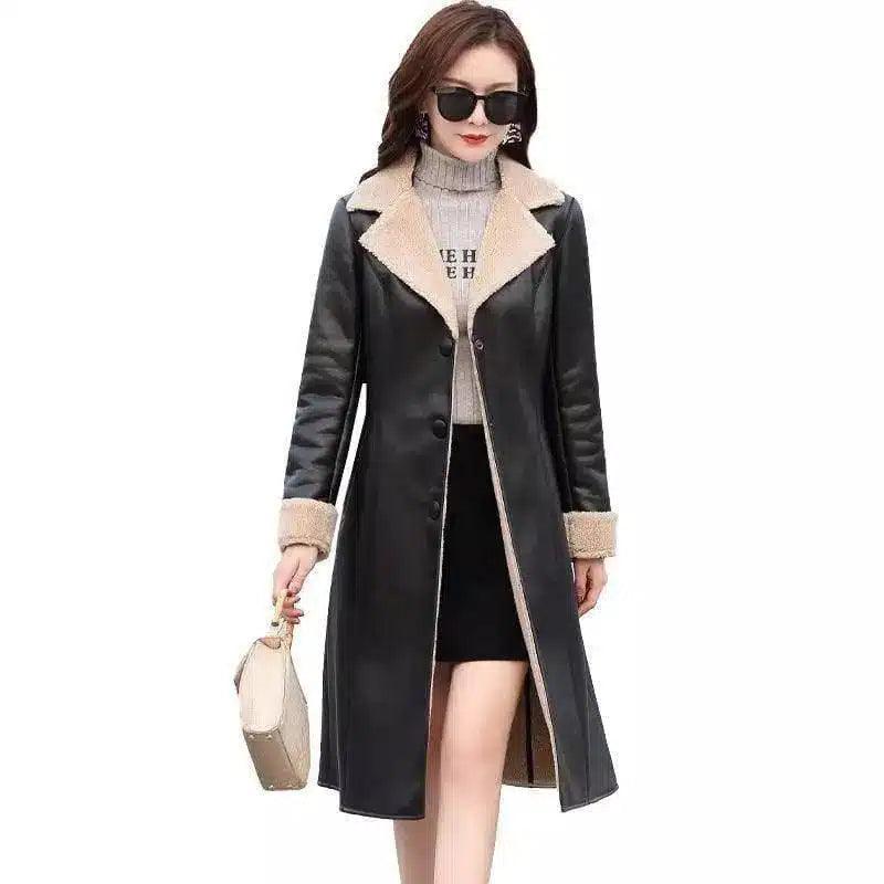 Composite fur coat with lapel-1
