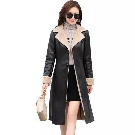 Composite fur coat with lapel-1