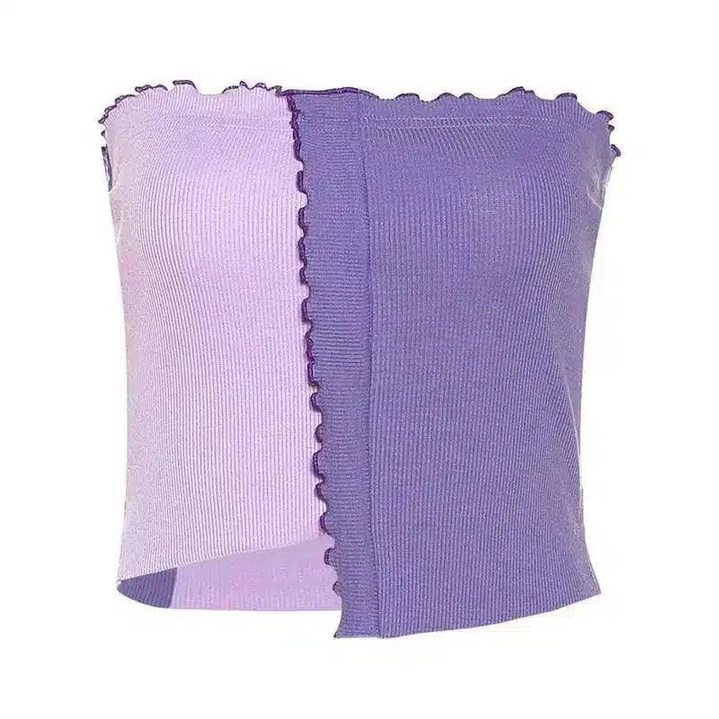 Two-Tone Purple Tube Top – Trendy Summer Fashion-Purple-2
