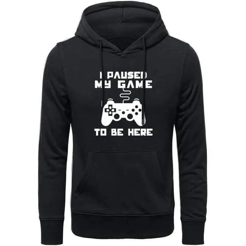 Custom Fashion Custom LOGO Casual Pullover Hoodie Sweatshirt-Black white-3