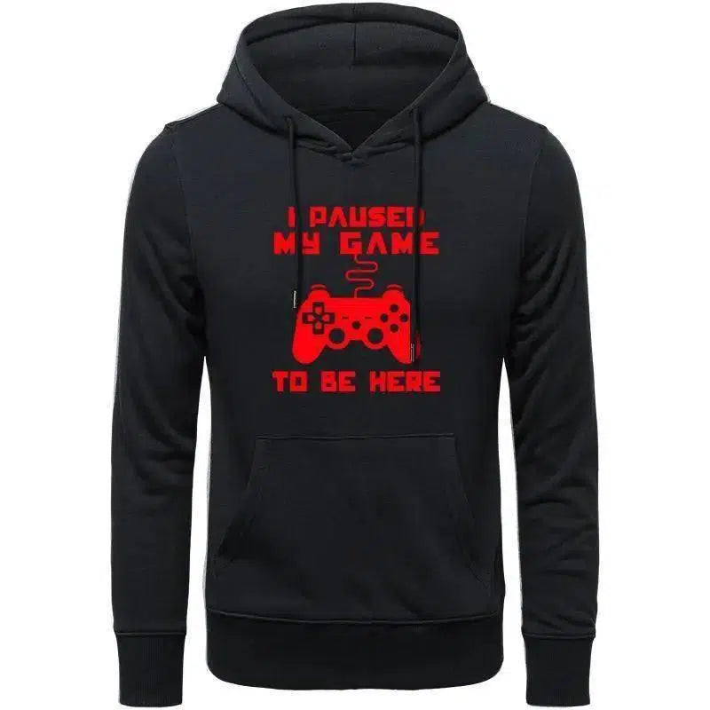 Custom Fashion Custom LOGO Casual Pullover Hoodie Sweatshirt-Black red-6