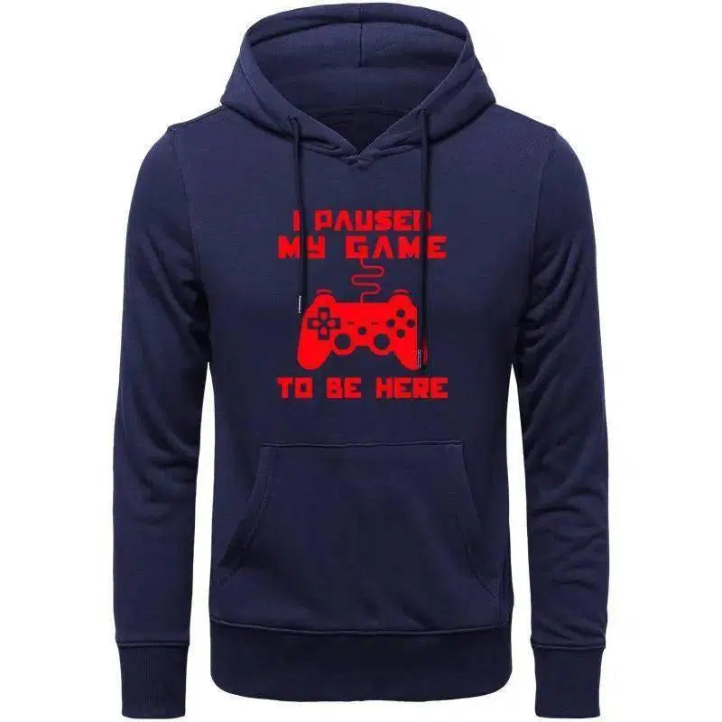 Custom Fashion Custom LOGO Casual Pullover Hoodie Sweatshirt-Blue red-7