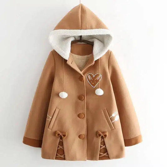 Cutlery wool wool coat-Brown-1