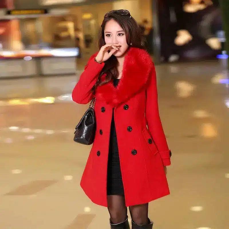 Stylish Plus Size Coat for Every Occasion-Red-3