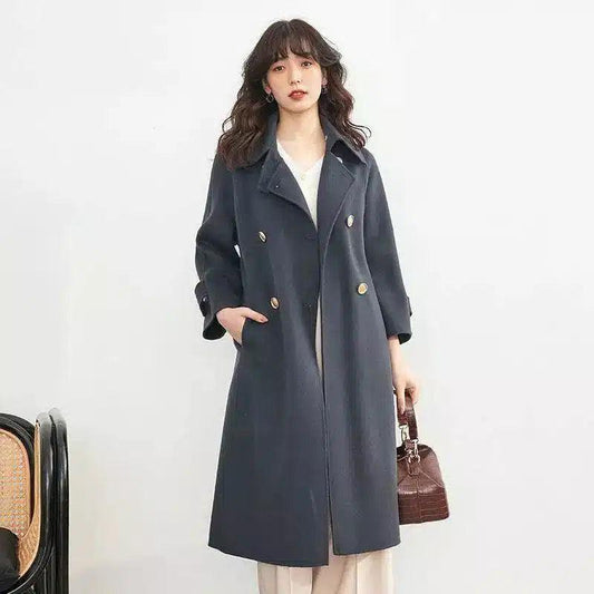 Abrigados Blancos Mujer - Elegante Trench Coat-Blue-1