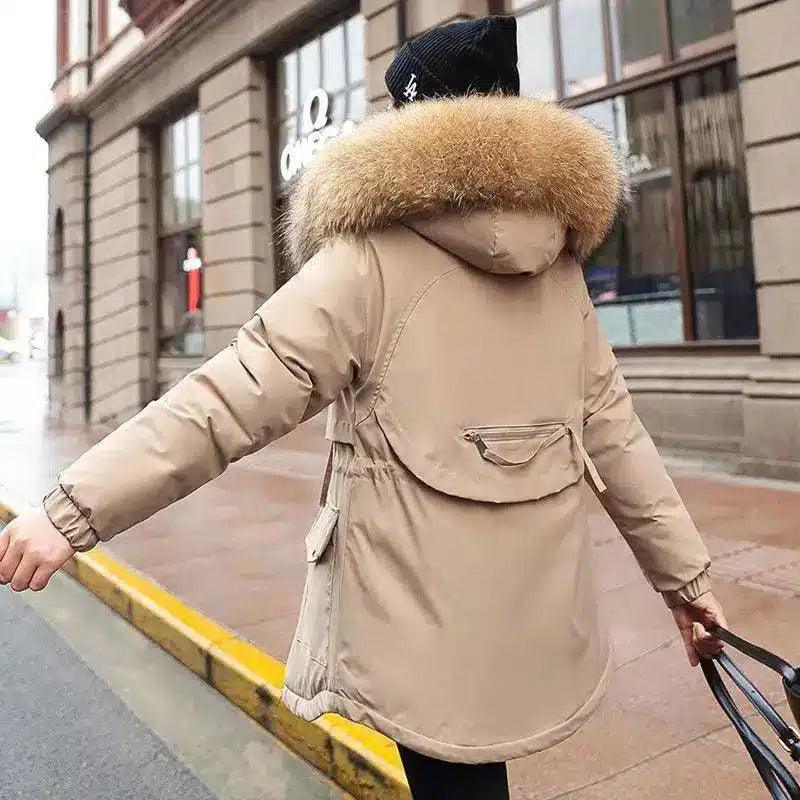 Down padded jacket-Khaki-3
