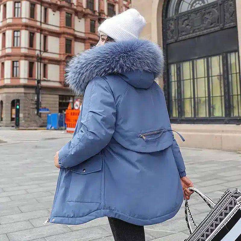Down padded jacket-Blue-5