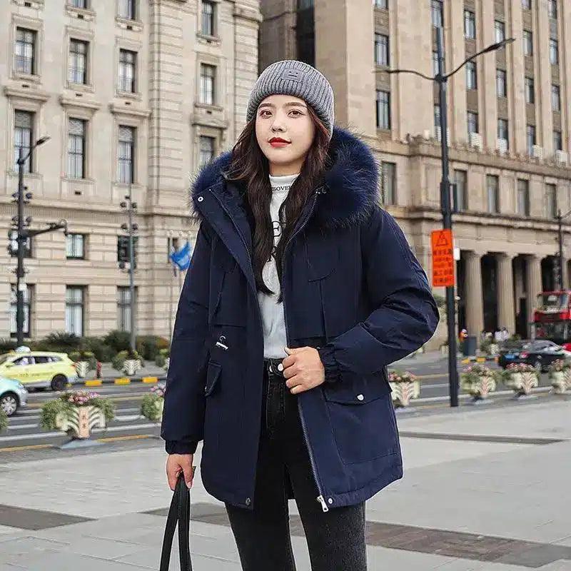 Down padded jacket-Navy Blue-8