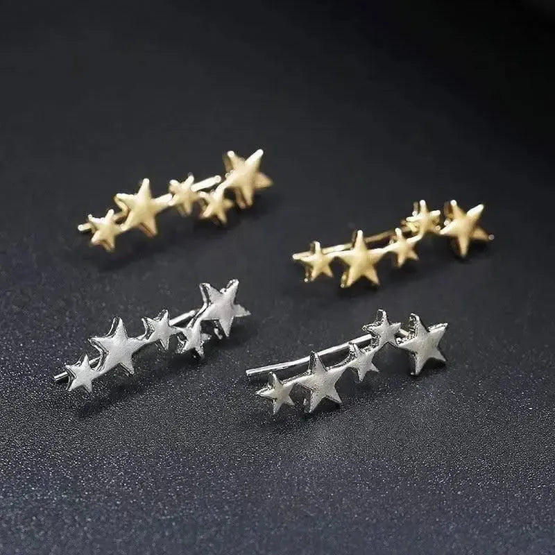 Exquisite creative five-pointed star ear bone clip earrings-1