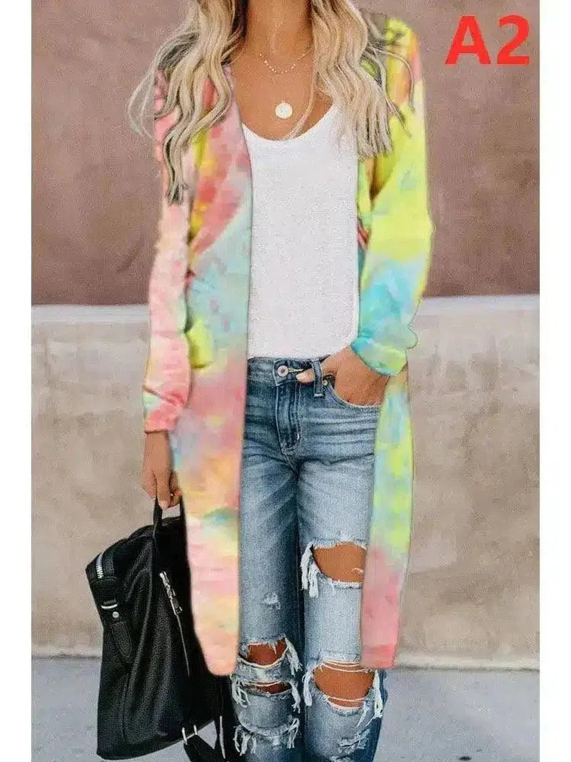 Women's Long Sleeve Open Front Cardigan-A2-3