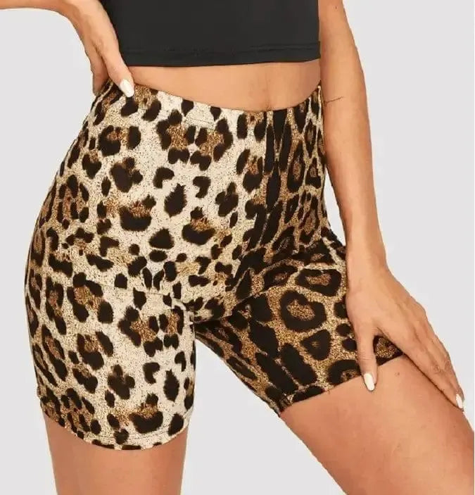 Fashion leopard print hip shorts-7