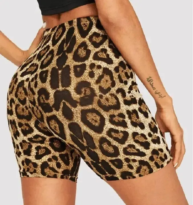 Fashion leopard print hip shorts-8