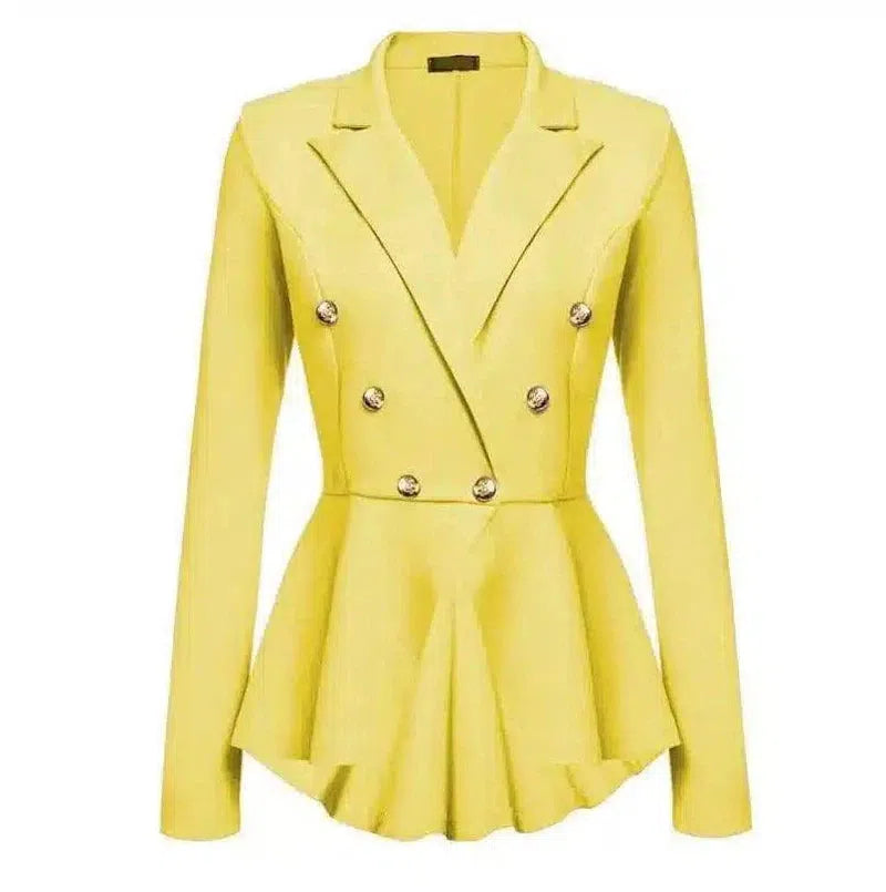 Fitted White Blazer for Women - Stylish & Tailored-Yellow-3