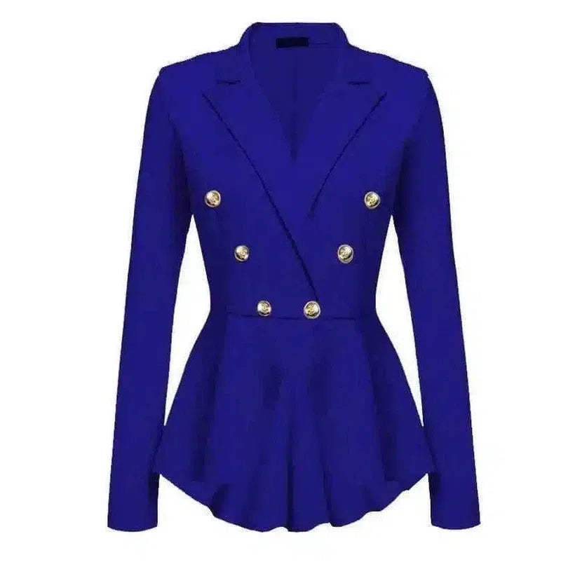Fitted White Blazer for Women - Stylish & Tailored-Blue-4