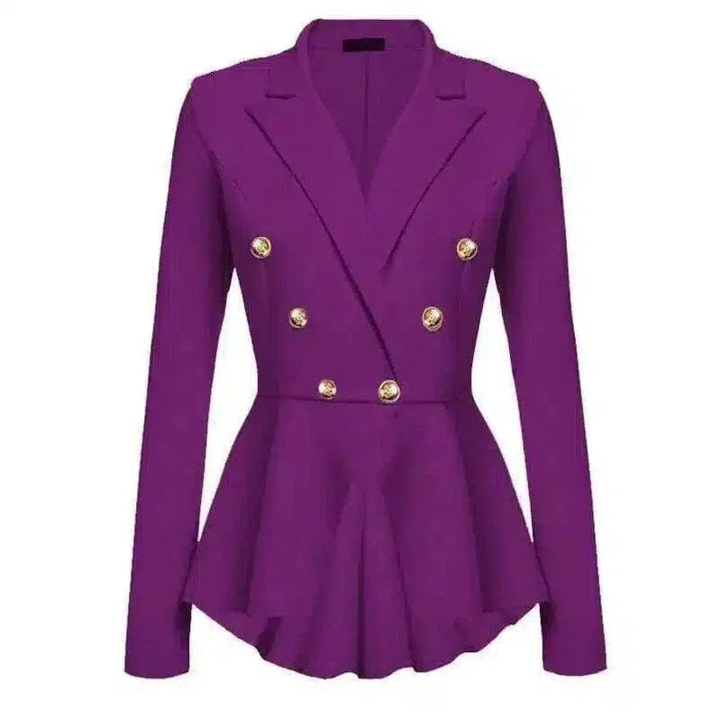 Fitted White Blazer for Women - Stylish & Tailored-Purple-6