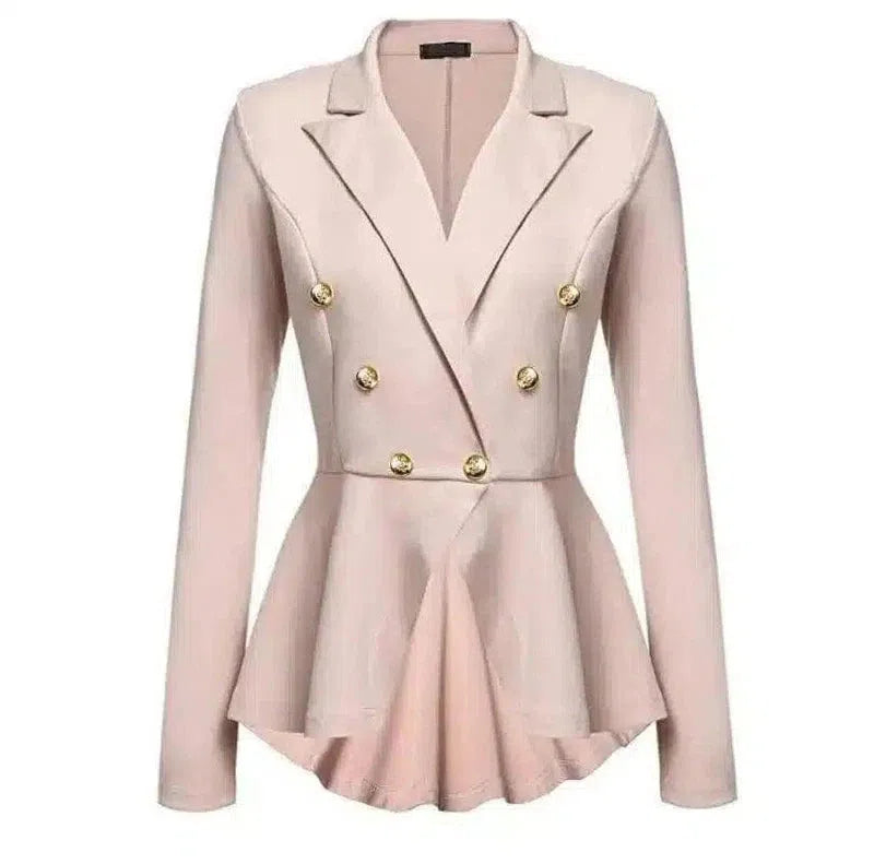 Fitted White Blazer for Women - Stylish & Tailored-Khaki-7