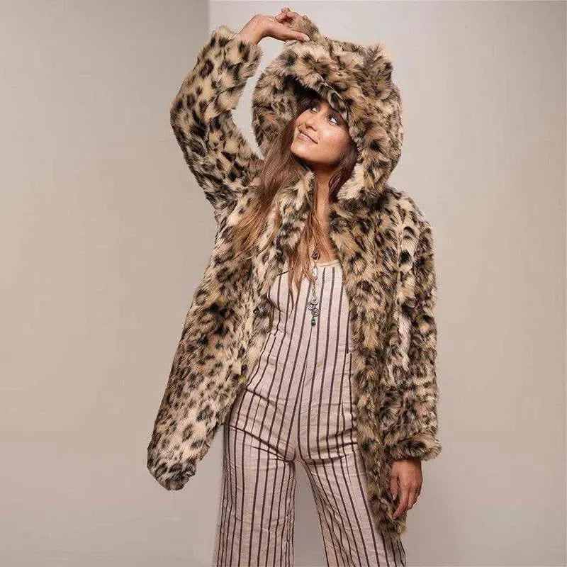 Fashion Warm Mid-length Faux Fur Coat Winter Women's-1