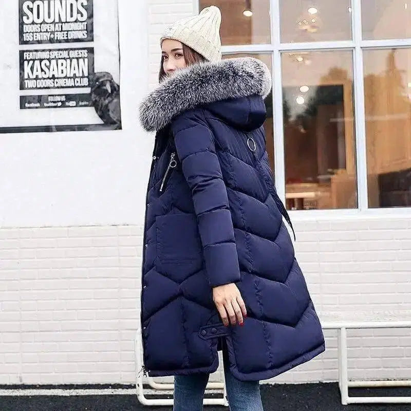 Female down jacket-Blue-6