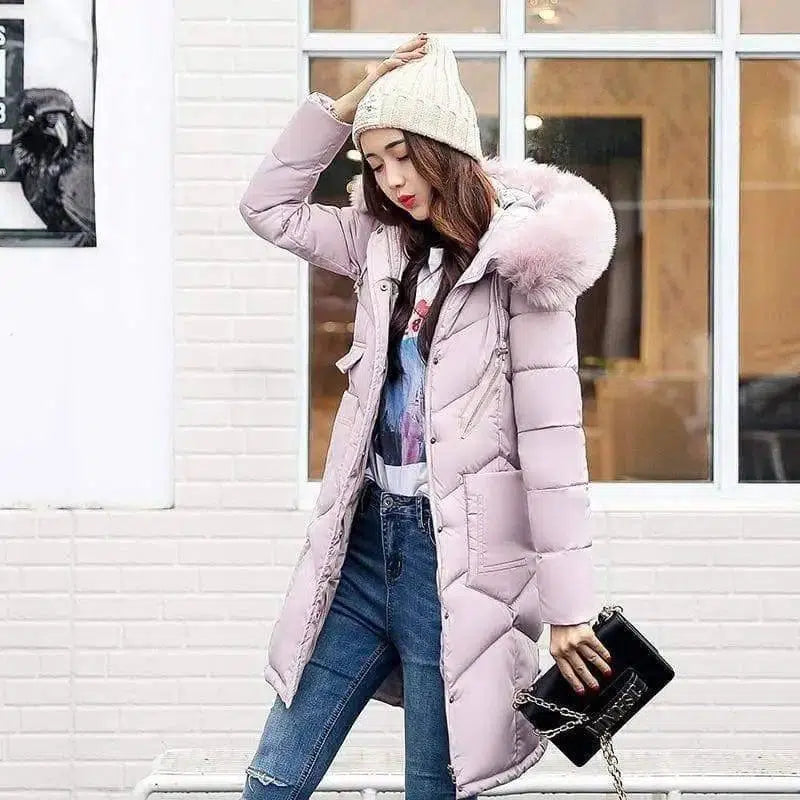 Female down jacket-Pink-7