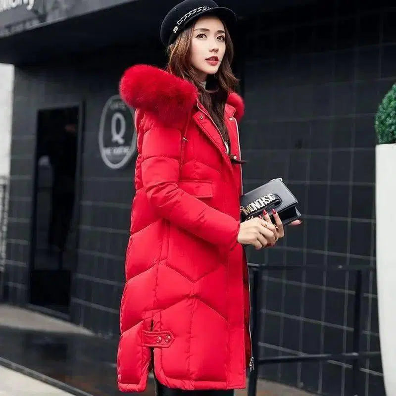 Female down jacket-Red-8
