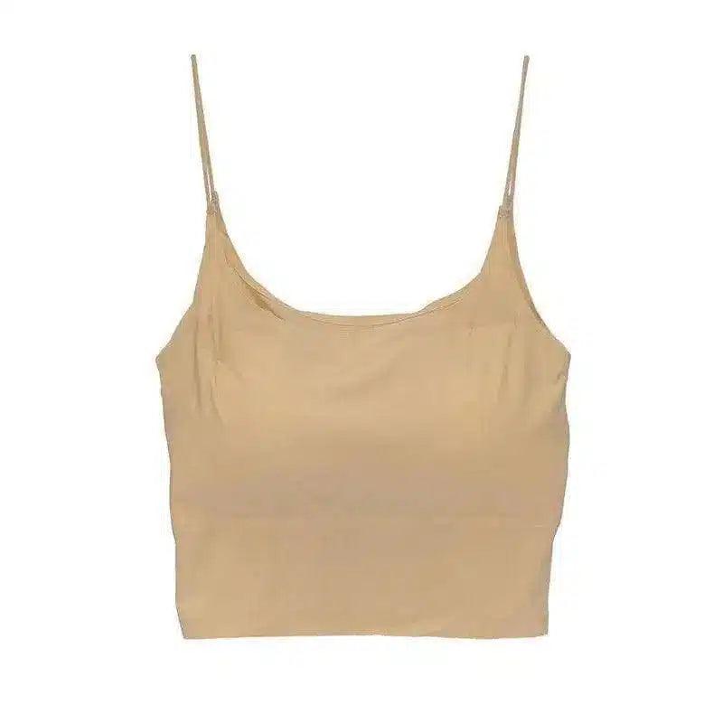 Women's Spaghetti Strap Crop Top-Skin tone-4