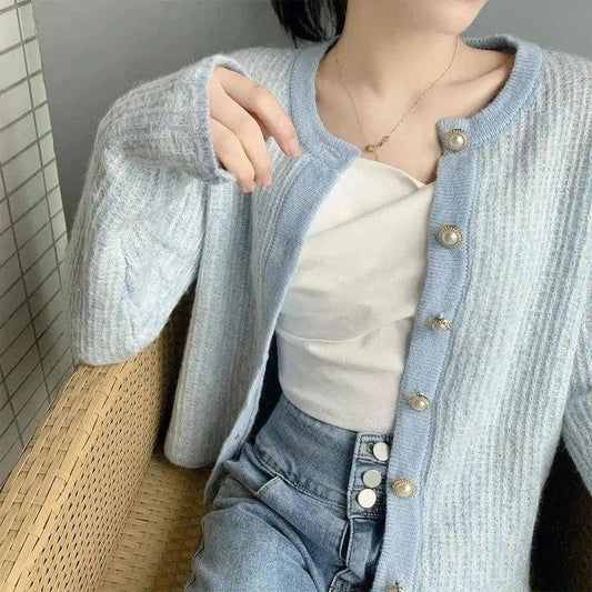 Warm Knit Cardigan with Button Front-1